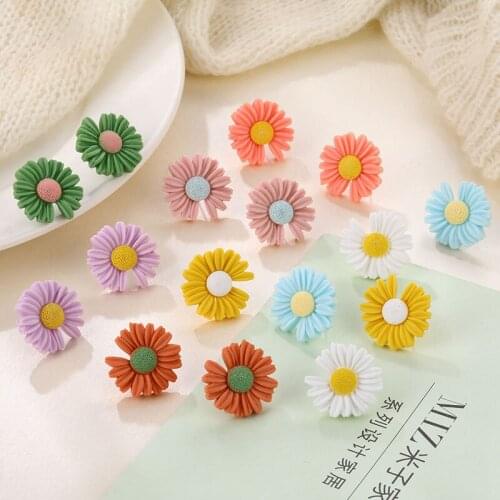 KINFOLK Flower Cute Earrings Flower Stud Earrings For Women Bohemia Statement Geometric Studs Earring Korean 2020 Earings