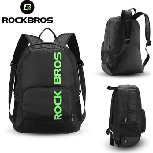 ROCKBROS Foldable Rainproof Outdoor Hiking Bags Portable Sports Backpack Camping Cycling Bags Men Women Package Travel Bag Black