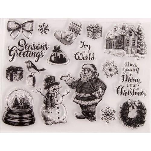 Santa Claus Snowman Transparent Clear Silicone Stamp/Seal for DIY Scrapbooking/photo Album Decorative Card Making
