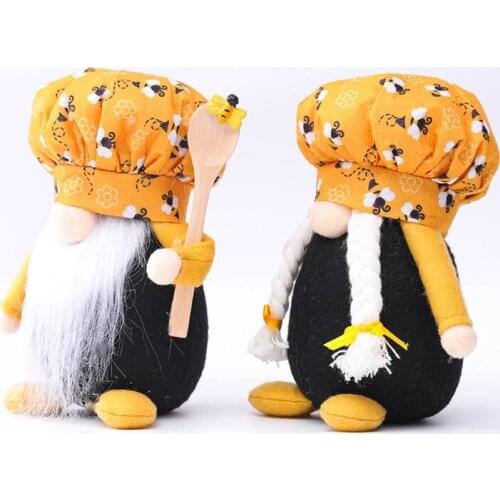 Bumble Bee Honey Gnome Scandinavian Tomte Nisse Swedish Elf Home Kitchen Decor R2JC