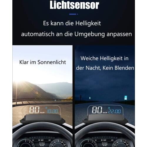Universal Car HUD Head up Display 3.6 inch GPS System 4K HD Transparent Display Board HUD Displays Speedometer Alarm Km/h MPH