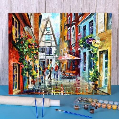 Morning In Bavaria DIY Paint By Numbers Package Acrylic Paints 50*70 Painting On Canvas Decorative Paintings Handicraft