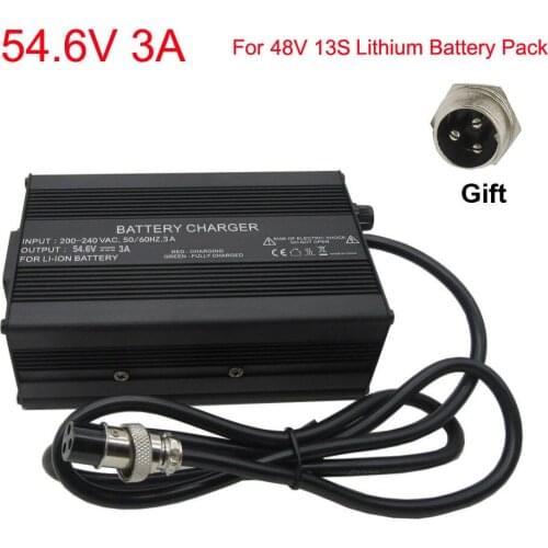 180W 48V 3A Output 54.6V Charger Used for 48 V 13S Electric Bike Bicycle battery 48V Lithium bateria Charger With Fan