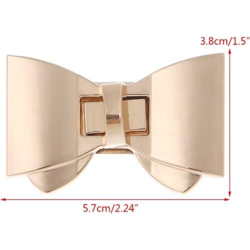 G5AE Bowknot Shape Clasp Turn Locks Twist Lock DIY Leather Handbag Bag Hardware