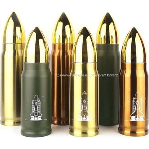 10pcs 500ml Stainless Steel Bullet Flask Water Bottle Drinking Cup Thermos Cups Double Wall Tea Coffee Mug Travel Tumblers