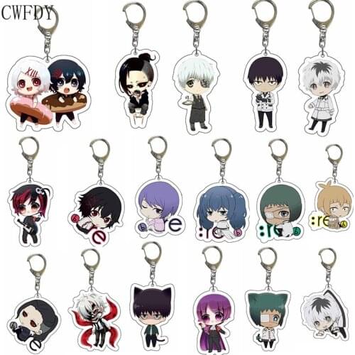 20pcs Anime Tokyo Ghoul Keychain Manjiro Ken Takemichi Hinata Atsushi Chibi Figures Acrylic Pendant Key Chain Llaveros Wholesale