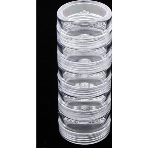25x Clear Plastic Empty Cosmetic Containers Jars Pots Small + Holder