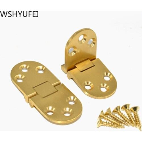 4pcs/lot High quality copper flap 2mm (with screw) hinge Flip concealed round table hinge Folding table copper hinge hardware