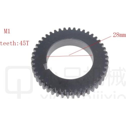 Free shipping S/N CJ0618-016 T45 mini lathe gears , Metal Cutting Machine gears ,Mainshaft lathe gears M1 28mm Hole Diameter
