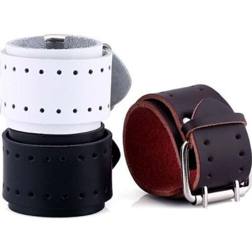 XEONGKVI Europe America Double Layer Cowhide Wristbands Bracelet Fashion Men Women Hand Catenary accessories Party Gift