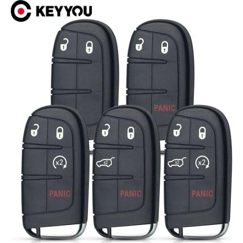 KEYYOU Car Smart Key Shell 2/3/4/5 Buttons For Chrysler For Jeep Cherokee Dodge Ram 1500 2500 Journey Charger Challenger Durango