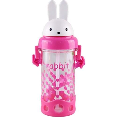 Kids Bottles Straw Cup with Sling Child Bottle Sippy Cups Children Learn Drinking Water Straw Training Cup Gift