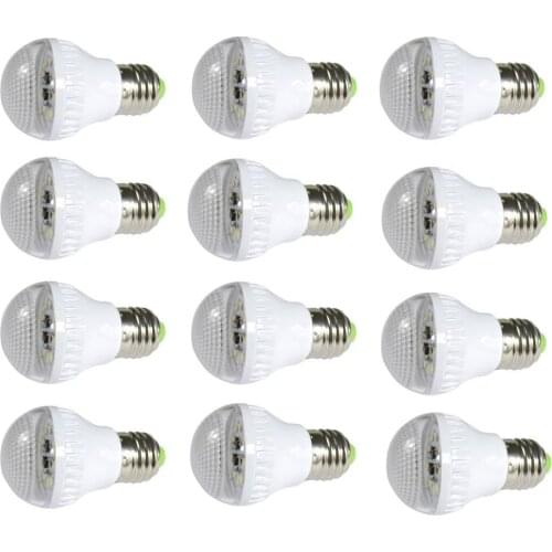 12pcs Energy Saving E27 3W 9 LED 2835 SMD Plastic Shell Globe Bulb Spotlight Ceiling Day Light Lamp Replacement 35W Halogen Bulb