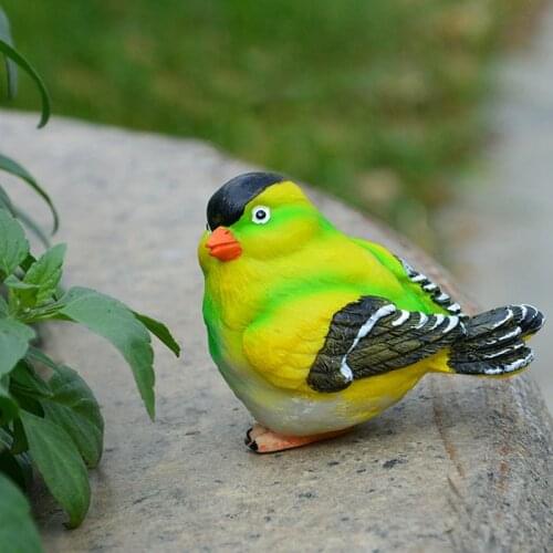 10 Style Animal Bird Ornament Figurine With Iron Ring Cute Bird Resin Crafts Garden Design Landscape Sculpture Festival Decor