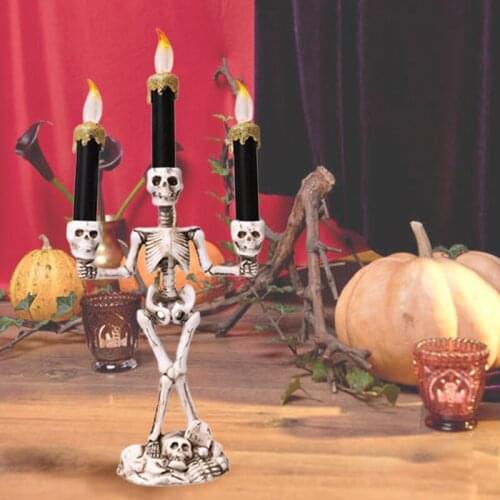 Halloween Skull Skeleton Candlestick Candle Holder Bar Home accessories Party Ornament Bar Room Decoration Home Decoration