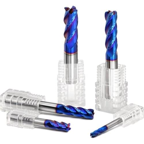 5PCS Cutting HRC65 4 Flute 1mm 1.5mm 2mm 2.5mm 3mm 4mm 5mm 6mm *50L Alloy Carbide Milling Tungsten Steel Milling Cutter End Mill