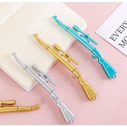 3 Pcs Novelty Cute Gel Pen Sniper Rifle Gel Pens 0.5mm Creative Game Gun Toy Gel Ink Pen Kawaii Pen Korea Stationery Kids Prize