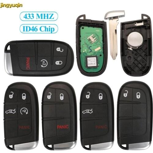 Jingyuqin Remote Car Key Fob Control 433MHZ ID46 PCF7953 Chip For Dodge Charger Journey Challenger Durango 300 2/3/4/5 Buttons