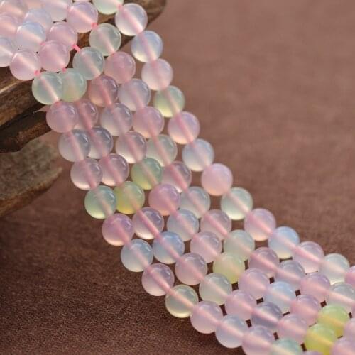 Joanlyn Grade AA Natural Chalcedony Beads Mixed Candy Color NOT Dyed 6mm 8mm 10mm 12mm Smooth Polished Round 15 Inch Strand CY01