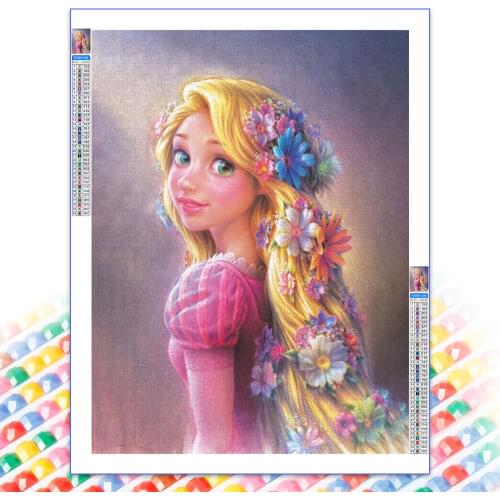 5D Diamond Embroidery Paintings Full Square Disney Tangled Rapunzel Cartoon Mosaic Cross Stitch Home Decoration Wall Collage Kit