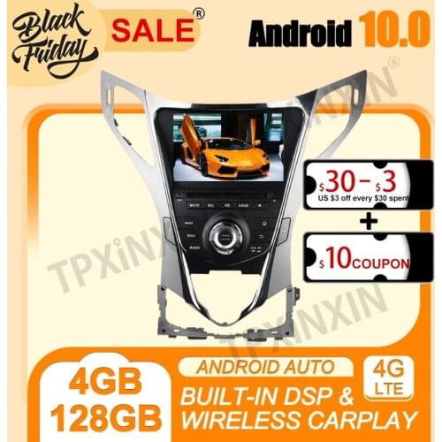 4G+128G Android 10.0 For Hyundai Azera Grandeur I55 2011+ PX6 IPS Multimedia Player Auto Radio Tape Recorder GPS Navi Head Unit
