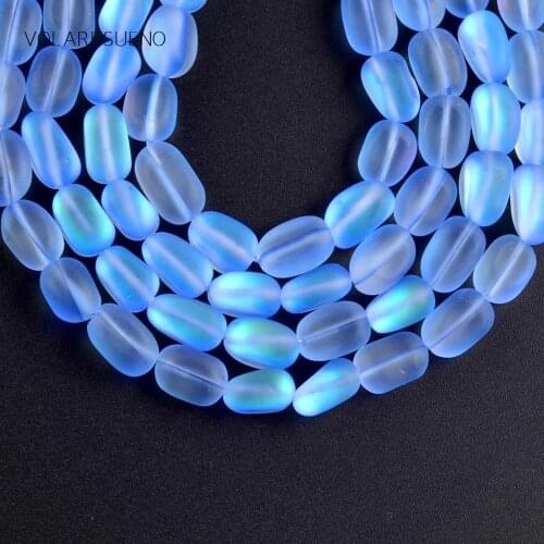 Natural Stone Dull Polish Matte Blue Moonstone Irregular Beads For Jewelry Making Spacer Loose Beads Diy Bracelet 15inches