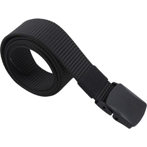 Canvas Military Training Belt Men and Women Automatic Smooth Buckle Belts Outdoor Tactical Leisure Solid Color Fashion Adult