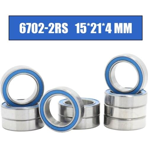 6702RS Bearing 10PCS 15x21x4 mm ABEC-3 Hobby Electric RC Car Truck 6702 RS 2RS Ball Bearings 6702-2RS Blue Sealed