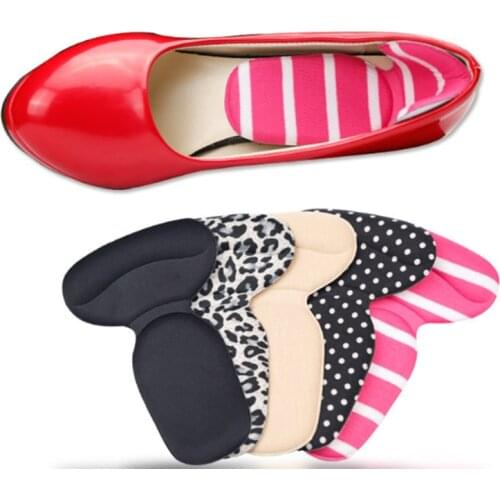 1Pair Durable T-Shape Thread Thicker Rear Foot Wear Sticker High Heels Soft Anti-slip Inserts Shoe Cushion Shoe Accessories