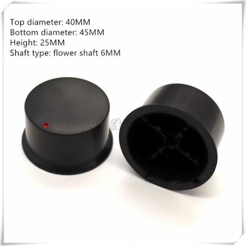 2 Piece 45×25MM hat type plastic knob cap potentiometer volume adjustment switch knob is suitable for flower shaft 6MM