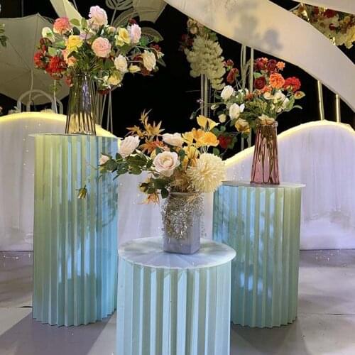 Pearl Origami Dessert Table For Party Wedding Backdrops Decoration Hall Scene Layout Welcome Area Folding Column Dessert Stand