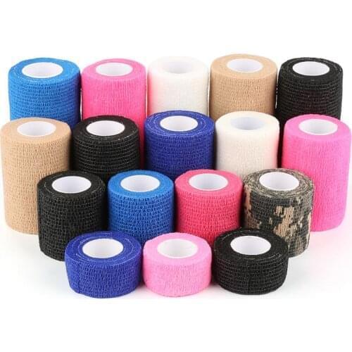 Self-adhesive Elastic Bandage First Aid Medical Health Care Treatment Gauze Tapes Tattoo Grip Tube Cover Wrap Soft Sports Tapes