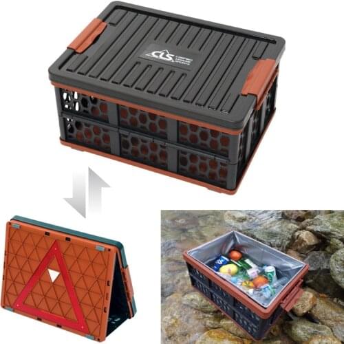 Outdoor folding cashier camping bucket multifunctional water tank large storage box vehicle packing plastic basket