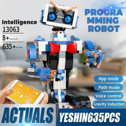 Mould King 13063 Intelligent Remote Control Programming Robot Compatible With Le Assembled Small Particle Building Block Toys