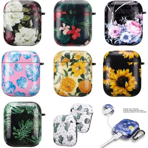 Vintage Flowers Soft Silicone Earphone Case For AirPods 2 Pro Cases Cute Leaves Protective Cover for AirPod 2 1 Air Pods Coque