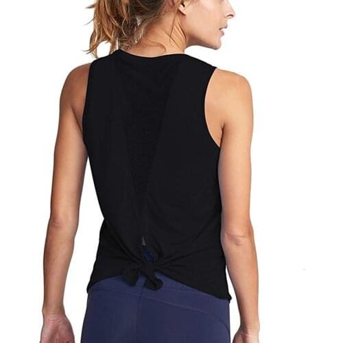 MAIJION Women Fitness Yoga Shirts Sexy Mesh Back Workout Quick Dry Sports Vest Ladies Running T Shirt Sleeveless Yoga Tank Top