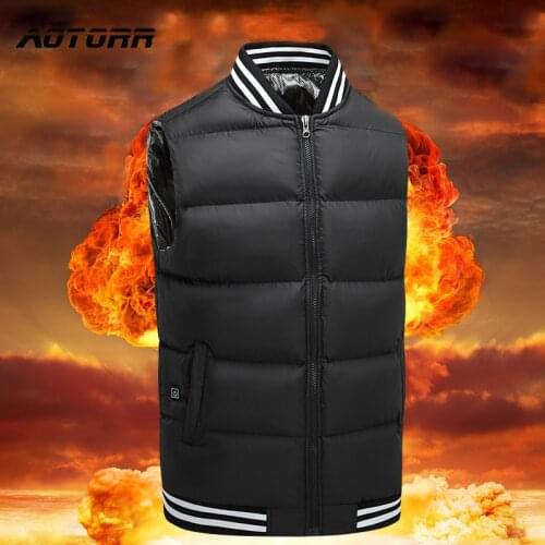 Heated Vest Jacket Fashion Men Coat Clothes Intelligent Electric Heating Thermal Male Winter USB Smart Warm Hunt Waistcoat New