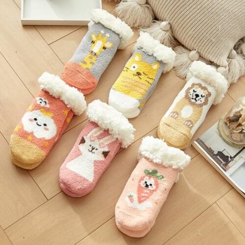 Winter Sock Keep Warm Non-slip Soft Fluffy Plush Baby Socks Cover Cartoon Thickened For Kid Children LL@17