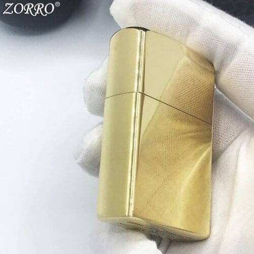 Zorro Pure Copper Kerosene Lighter Classic Carving Sailboat Pattern Design Brass Gasoline Lighter Personality Creative Gift