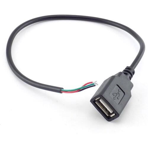 0.3/1/2M Micro USB Female Single Head 4 Pin Wire Data long extension Cable Cord Power Supply Adapter Charge for PC Connector H10