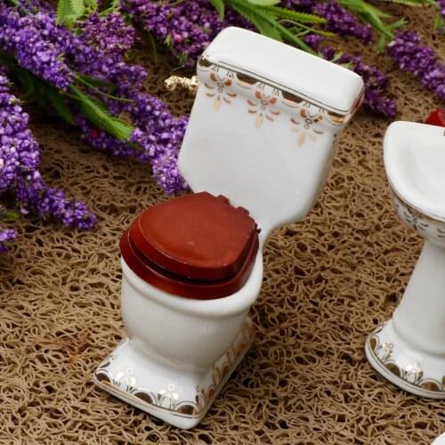 1/12 Dollhouse Mini Furniture Porcelain Bathroom Set White Toilet, Bathtub & Basin #1