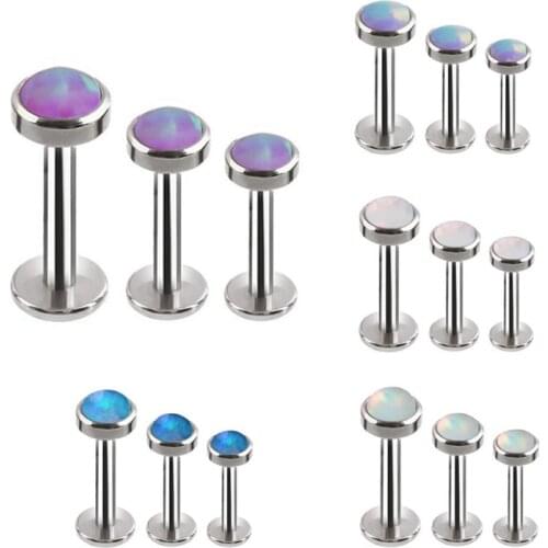 1pc Opal Stone Labret Monroe Lip Stud Ear Piercing Cartilage Tragus Helix Earring Nose Stud 16g Lip Ring Body Jewelry