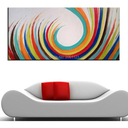 100% Hand painted FASHION Modern Abstract Oil Painting On Canvas Wall Art Gift Home cuadros decoracion COLORFULL Rainbow PICTURE