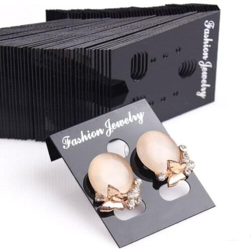 100pcs Pro. Plastic Earring Ear Studs Holder Display Hang Cards Black Jewelry Stores Necessities