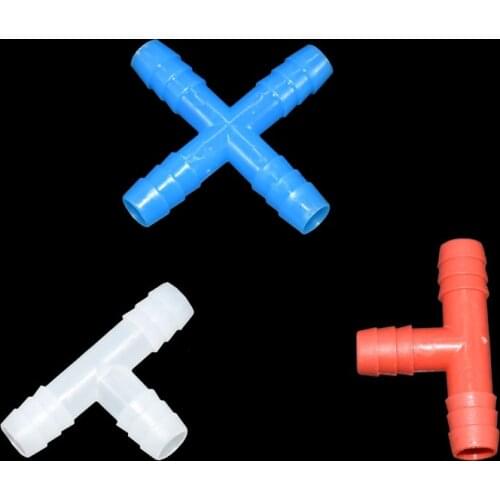 1000 pcs Poultry farming ABS Tee tube 8mm Chicken Rabbit Quail Doves Pets And Other Poultry Nipple Drinker Mounting Connector