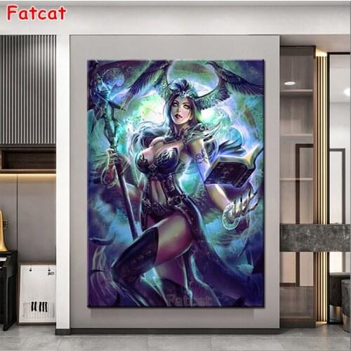 Game Anime Woman Diamond Embroidery,New Diamond mosaic full square Round 5d diy diamond painting Fairy Puzzle rhinestone PP1798