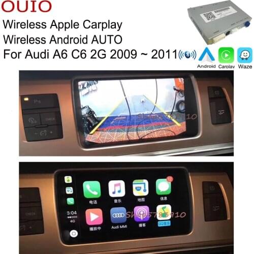 Wireless carplay Android Auto interface/ For Audi A6 C6 2G 2009 ~ 2011 / Original Car Screen / Rear camera Adapter