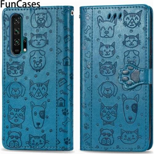Mem Cases For telefoon Huawei Honor 20 Pro Simple Dog Csse Flip Case sFor Celular Huawei para Honor 20 Flip Wallet Case Book