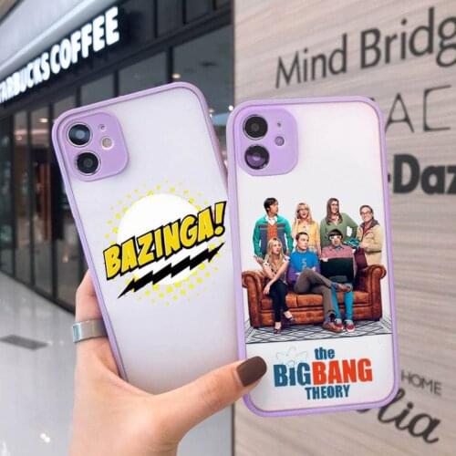 The Big Bang tv show cartoon Phone Case For iPhone 12 11 Mini Pro XR XS Max 7 8 Plus X Matte transparent Purple Back Cover