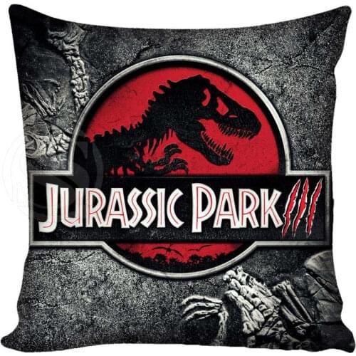 Custom Pillow Case Jurassic Park Logo Square Pillowcases zipper 35x35cm 40x40cm 45x45cm 60x60cm two sides Custom your image